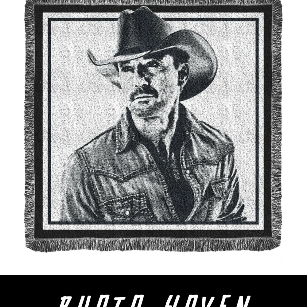 Cowboy Design Woven Blanket
